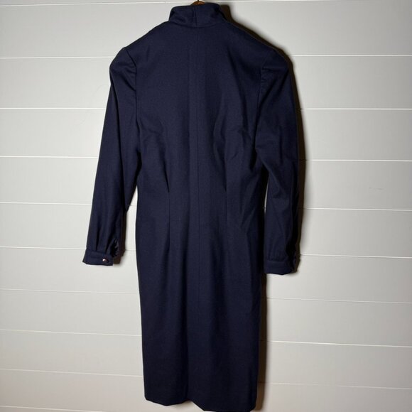 Bill Geoffrey’s Vintage Navy with Burgandy Trim and Buttons Coat Dress Sz 4 - Picture 5 of 8